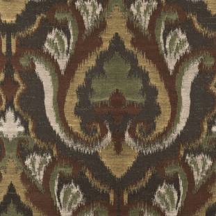 Chocolate/Black-Brown/Moss/Ivory/Victorian Gold Damask Woven
