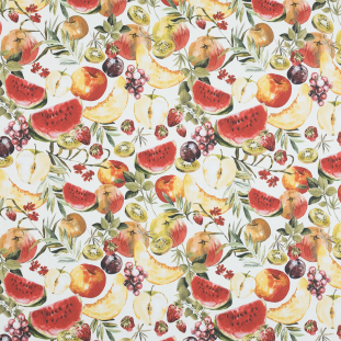 Mood Exclusive Rafraichir des Fruits White and Multicolor Stretch Cotton Sateen