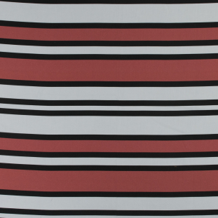 Mood Exclusive Coral Red Aina Stripe Stretch Cotton Sateen