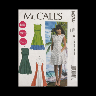 McCall's A-Line Dress Pattern M6741 Size RR