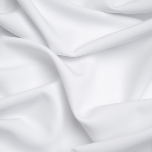 White Stretch Recycled Polyester 4 Ply Crepe