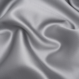 Premium Italian Gray Dawn Polyester and Silk Mikado Pique