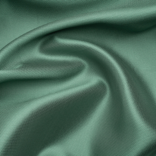 Premium Italian Beryl Green Polyester and Silk Mikado Pique
