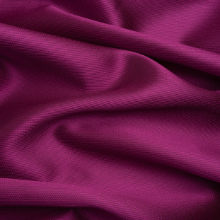 Premium Italian Purple Wine Polyester and Silk Mikado Pique