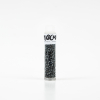 Black Diamond Silver Lined Round Seed Beads - Size 10 - Detail | Mood Fabrics