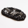 Black and Clear Beaded Rhinestone Applique - 4.25 - Detail | Mood Fabrics