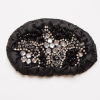 Black and Clear Beaded Rhinestone Applique - 4.25 | Mood Fabrics