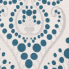 Teal Blue Swirls Cotton Blend - Detail | Mood Fabrics