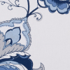 Pacific Blue and White Floral Vienna Cotton Print - Detail | Mood Fabrics
