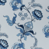 Pacific Blue and White Floral Vienna Cotton Print | Mood Fabrics