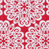 Red and Ivory Medallion Poly-Cotton Jacquard - Detail | Mood Fabrics