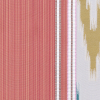 Tumeric Ikat and Stripes Poly - Detail | Mood Fabrics