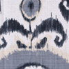 Gray Floral Ikat Cotton-Blend Woven - Detail | Mood Fabrics