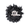 Italian Black Flower Brooch with Rhinestones - Detail | Mood Fabrics