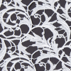 Metallic White Scrollwork Couture Guipure Lace Fabric - Detail | Mood Fabrics