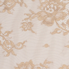 Peach and Metallic Gold Floral Lace - Detail | Mood Fabrics