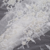 Bright White Floral Beaded Lace - Folded | Mood Fabrics