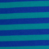 Blue and Jade Striped Polyester Blended Ponte De Roma - Detail | Mood Fabrics