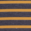 Charcoal and Mustard Striped Polyester Blended Ponte De Roma - Detail | Mood Fabrics