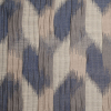 Indian Blue/Beige Ikat-Like Poly/Cotton Brocade | Mood Fabrics