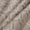 Grey/White Indian Geometric Poly/Cotton Brocade - Folded | Mood Fabrics