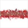 0.875 Red Beaded Feather and Rhinestone Trim | Mood Fabrics