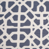 Spanish Denim/White Geometric Poly/Cotton Canvas | Mood Fabrics