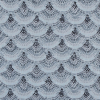 Spanish Charcoal and Blue Geometric Poly/Cotton Canvas | Mood Fabrics