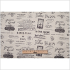 Spanish Gray/Navy Paris Journal Printed Poly/Cotton Canvas - Full | Mood Fabrics