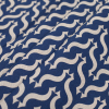 Spanish Royal Blue Goemetric Woven - Folded | Mood Fabrics