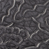 Black Faux Leather Embroidered Netting - Detail | Mood Fabrics