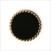 Black/Gold Metal Button - 24L/15mm | Mood Fabrics