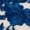 Royal Blue Floral Embroidered Mesh - Detail | Mood Fabrics