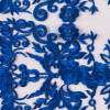 Royal Blue Floral Embroidered Mesh | Mood Fabrics