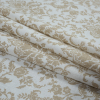 Irish Cream and Lily White Damask Printed Linen Woven - Folded | Mood Fabrics