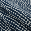 Navy Polka Dotted Cotton-Poly Woven - Folded | Mood Fabrics