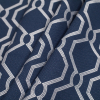 Porcelain Geometric Woven Blend - Folded | Mood Fabrics
