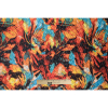 Aqua/Orange Digitally Printed Abstract Quilted Polyester - Full | Mood Fabrics