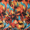 Aqua/Orange Digitally Printed Abstract Quilted Polyester | Mood Fabrics