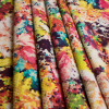 Multi-Colored Digitally Printed Abstract Stretch Cotton Bullseye Pique - Folded | Mood Fabrics