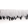 6 White/Black Ostrich Feather Fringe | Mood Fabrics