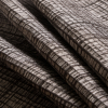 Brown Textured Grid Blended Linen Woven - Folded | Mood Fabrics