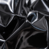 Black Glossy Stretch Imitation Latex - Detail | Mood Fabrics