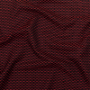 Red on Black Polka Dotted Polyester Jacquard | Mood Fabrics