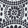 Black and Snow White Medallion Printed Cotton Sateen - Detail | Mood Fabrics