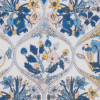 Blue/Yellow Floral Combed Cotton Voile - Detail | Mood Fabrics