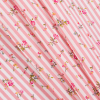 Pink/White Striped Floral Dense Combed Cotton Poplin - Folded | Mood Fabrics