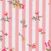 Pink/White Striped Floral Dense Combed Cotton Poplin - Detail | Mood Fabrics