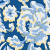 Blue/Yellow Floral Stretch Cotton Poplin - Detail | Mood Fabrics