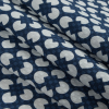 Navy/White Geometric Printed Cotton Dobby Jacquard - Folded | Mood Fabrics